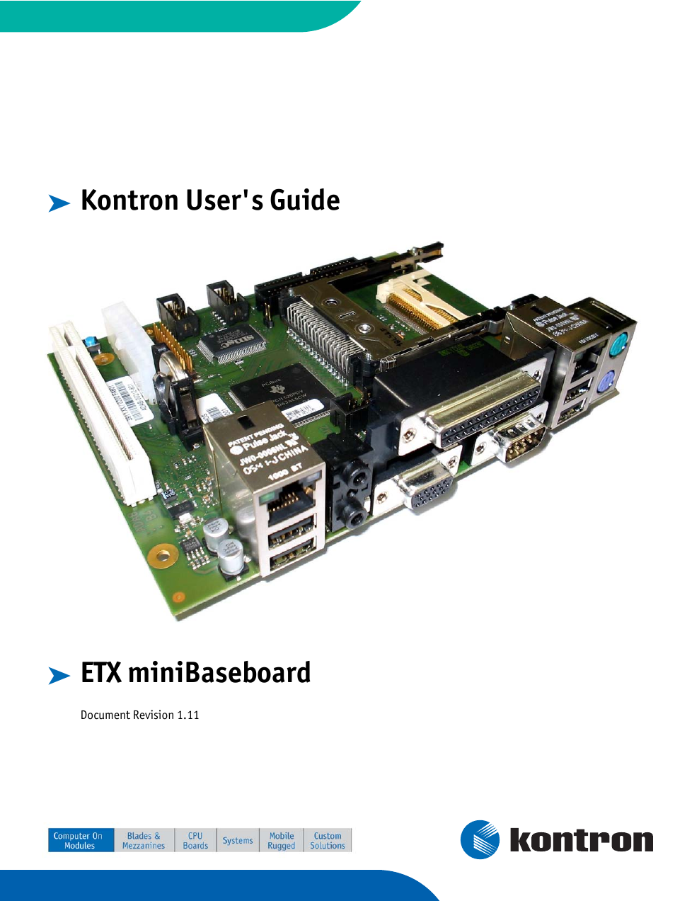 Kontron ETX miniBaseboard User Manual | 17 pages