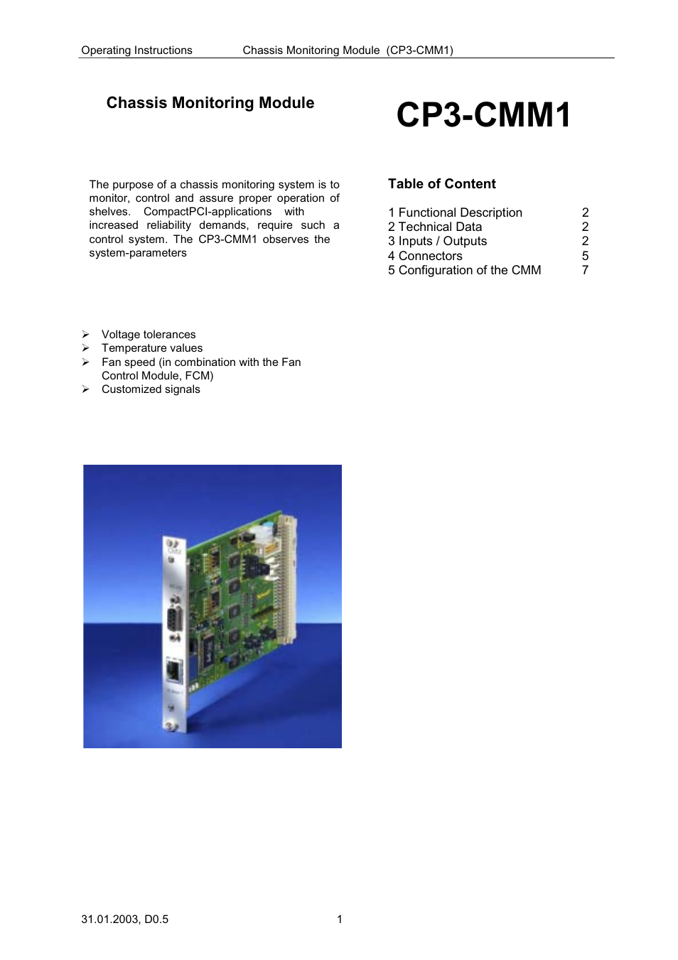 Kontron CP3-CMM1 User Manual | 10 pages