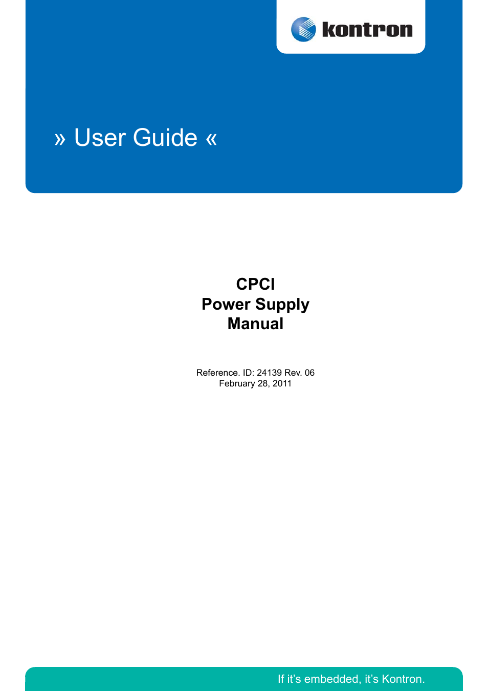 Kontron CPCI User Manual | 22 pages