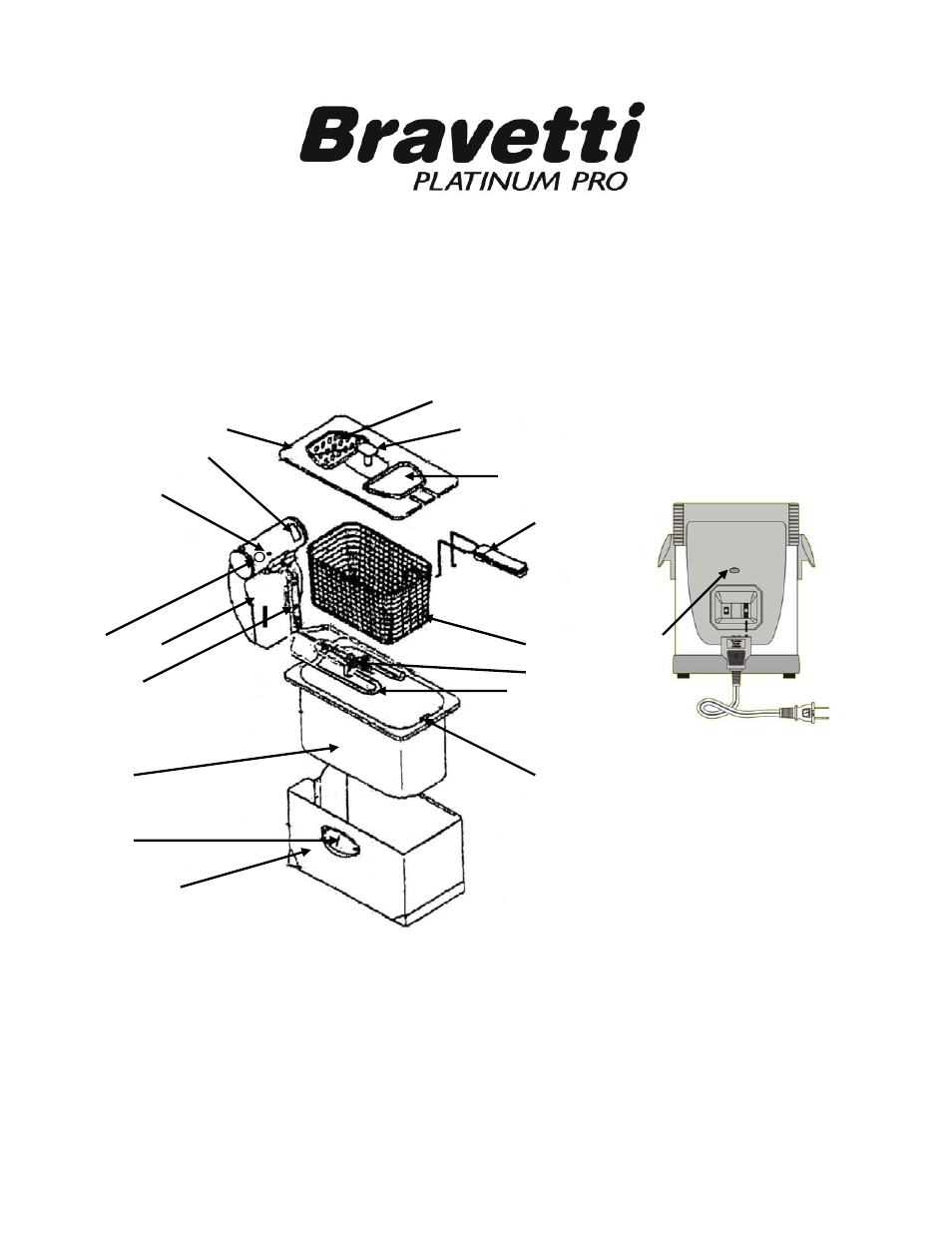 Main components | Bravetti PROFESSIONAL DEEP FRYER EP165 User Manual | Page 4 / 15