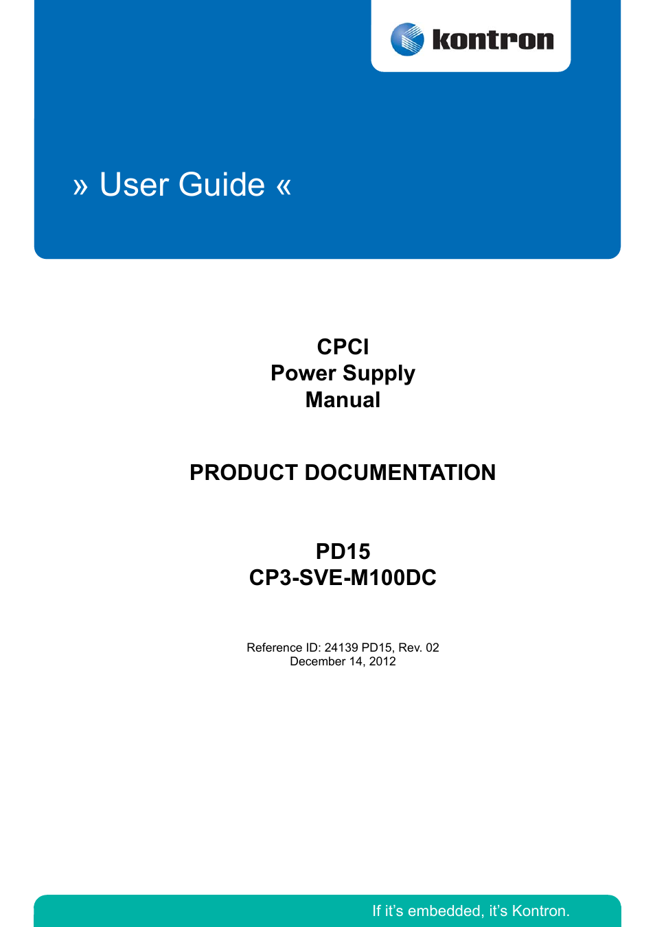 Kontron CP3-SVE-M100DC User Manual | 12 pages