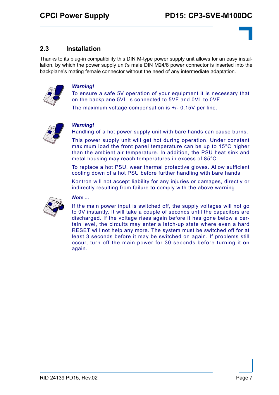 Kontron CP3-SVE-M100DC User Manual | Page 7 / 12