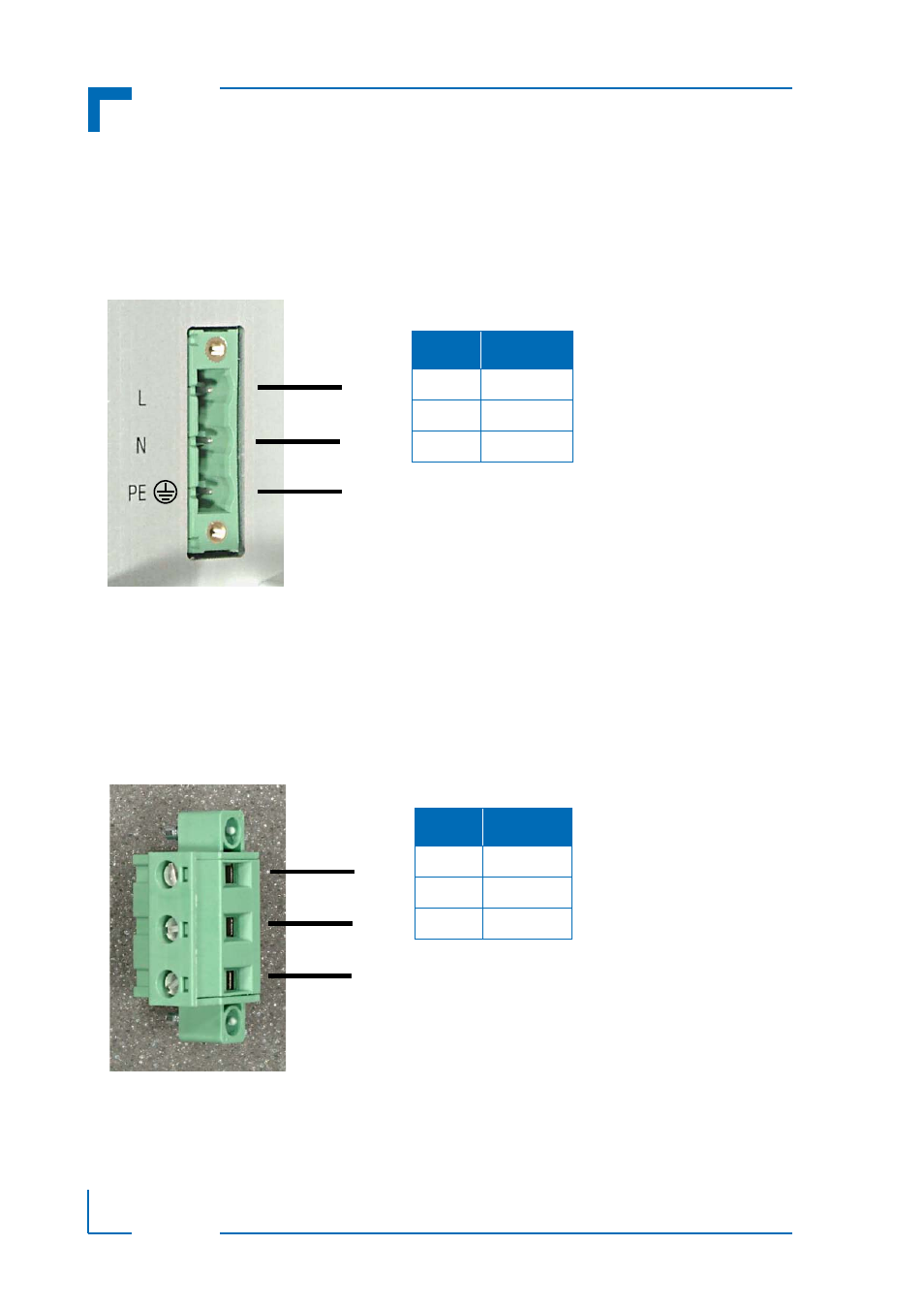 2 front panel ac input power connector, 3 line input connector | Kontron CP3-SVE-M76AC User Manual | Page 6 / 10