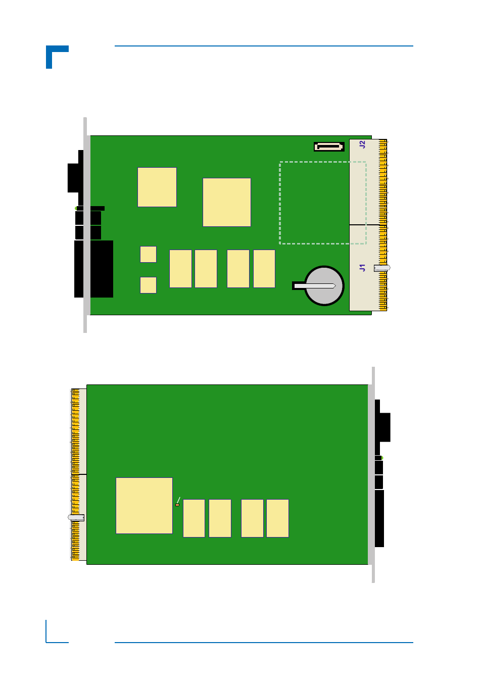 3 board layout, Board layout - 8, 4 hp cp305 board layout (top view) - 8 | 4 hp cp305 board layout (bottom view) - 8, Introduction cp305 | Kontron CP305 User Manual | Page 28 / 36