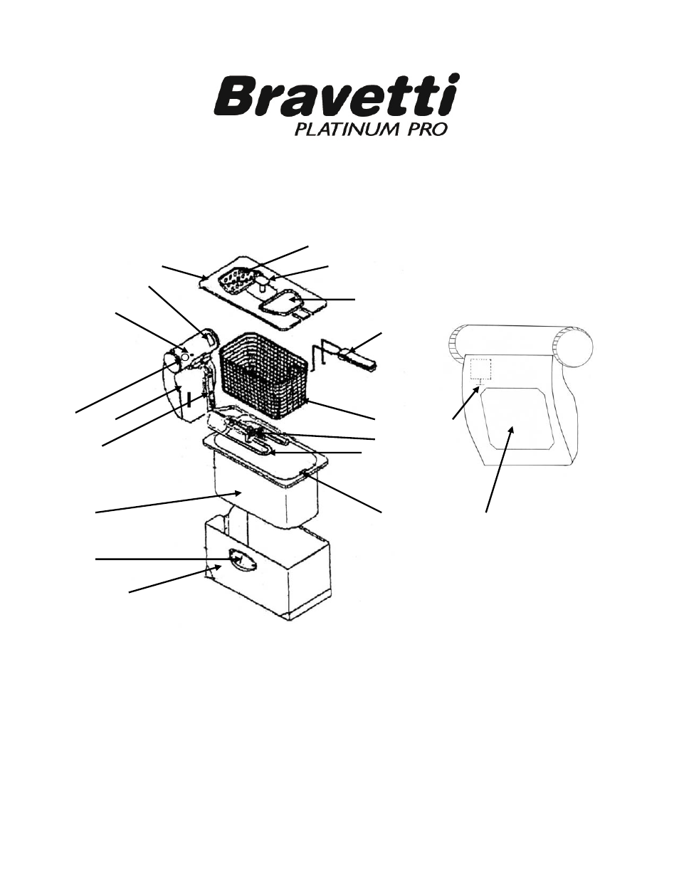 Main components | Bravetti PROFESSIONAL DEEP FRYER EP65 User Manual | Page 4 / 14
