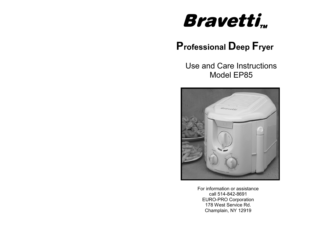 Bravetti EP85 User Manual | 9 pages
