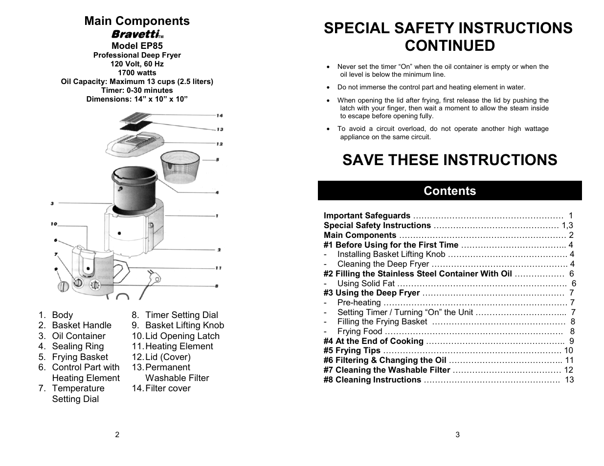 Bravetti EP85 User Manual | Page 4 / 9