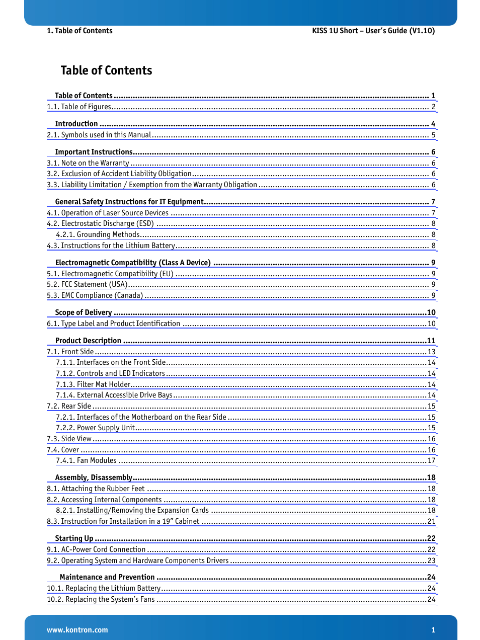 Kontron KISS 1U Short KTQM77 Users Guide User Manual | Page 3 / 37