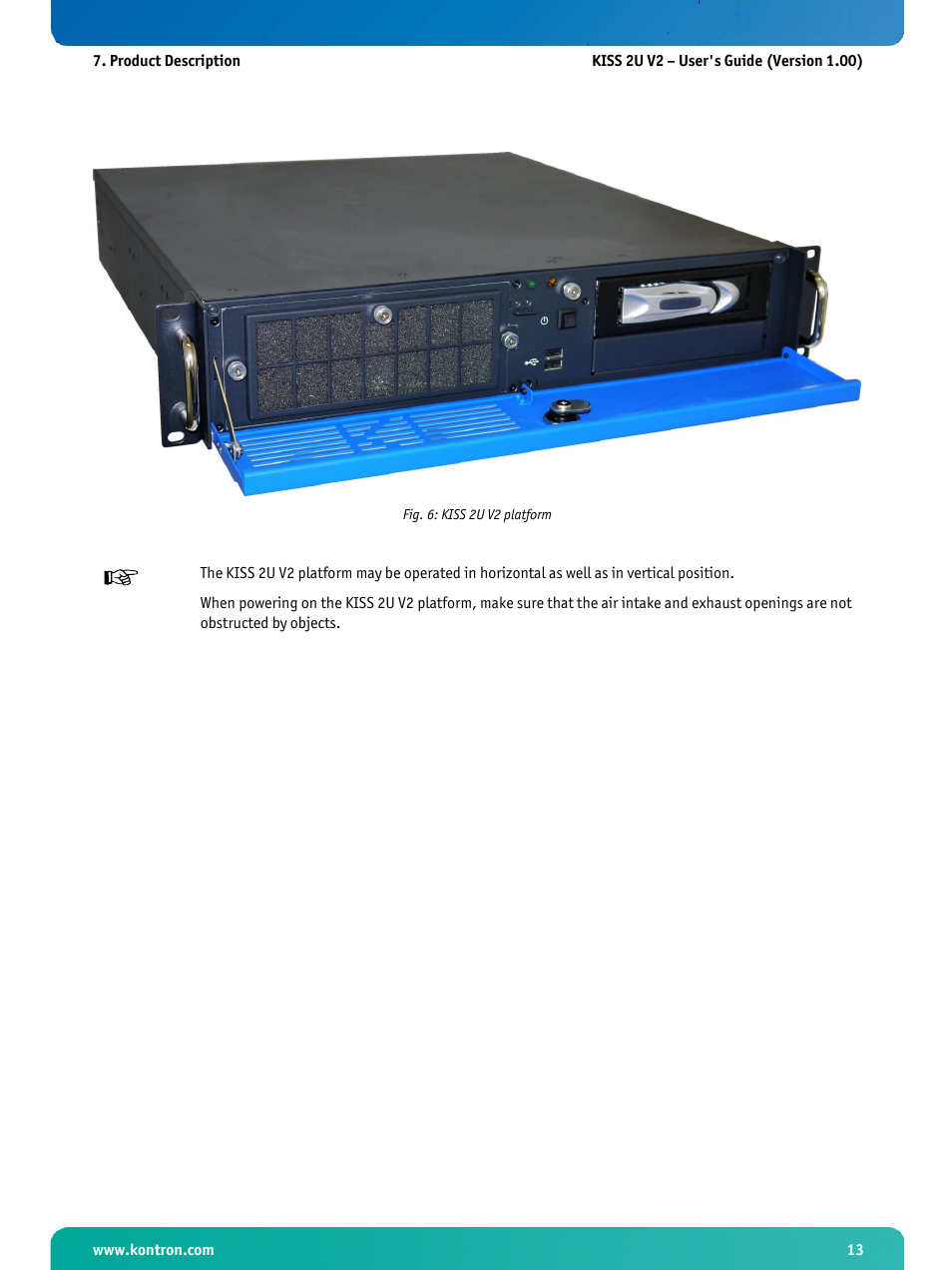 Fig. 6: kiss 2u v2 platform | Kontron KISS 2U X9SCM Low profile User Manual | Page 15 / 50
