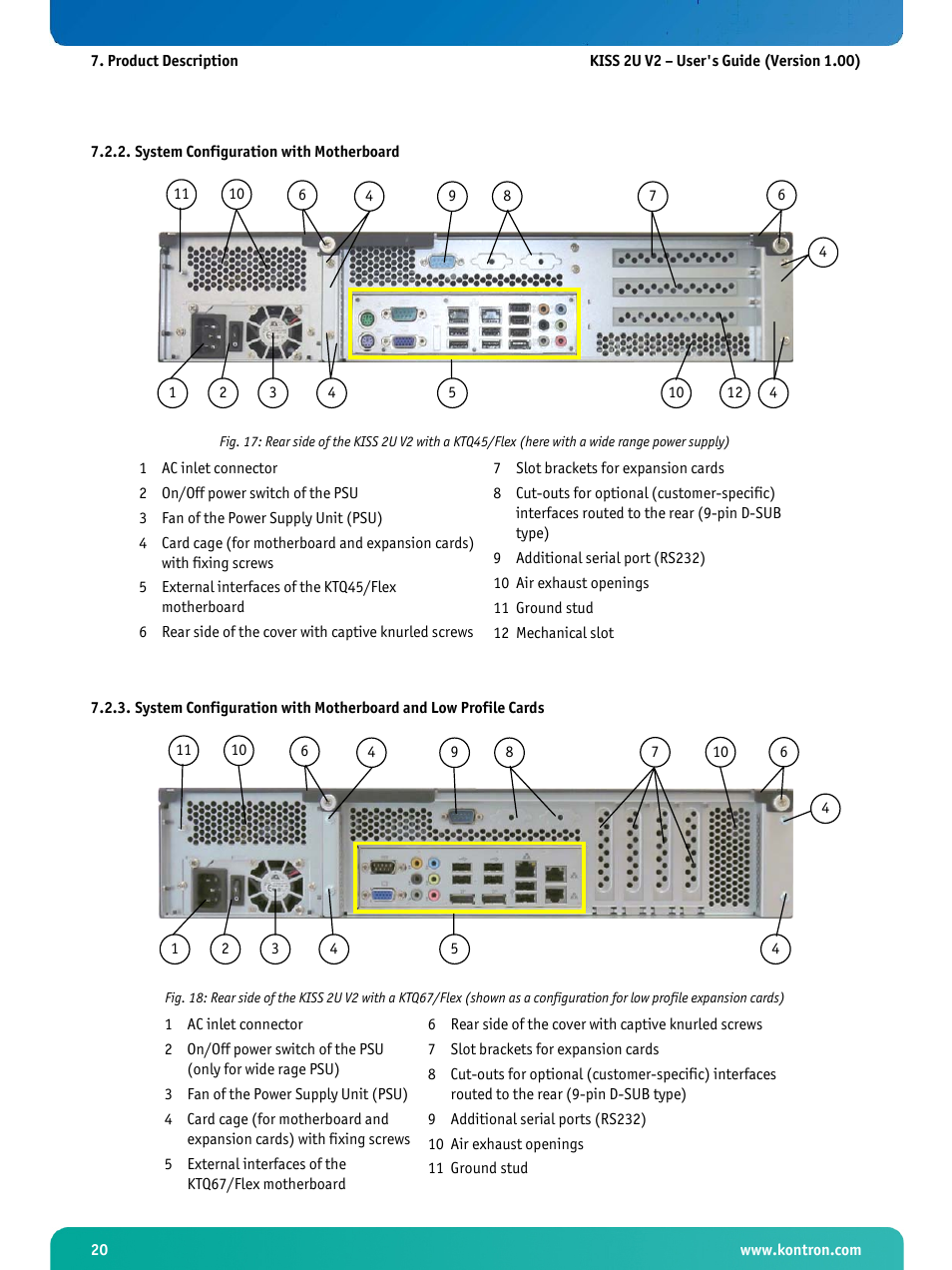 System configuration with motherboard | Kontron KISS 2U X9SCM Low profile User Manual | Page 22 / 50