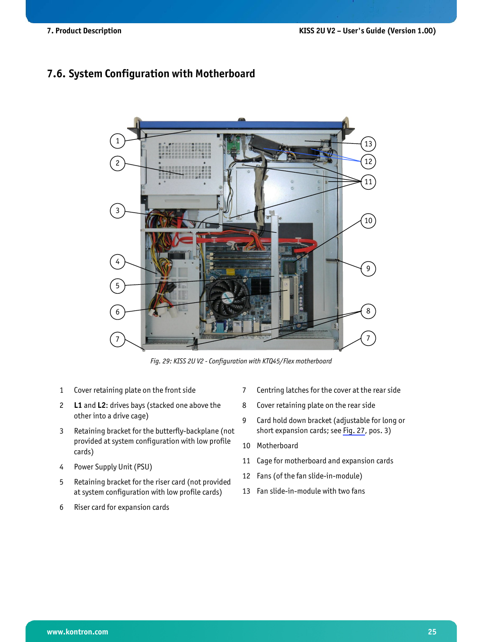 System configuration with motherboard | Kontron KISS 2U X9SCM Low profile User Manual | Page 27 / 50