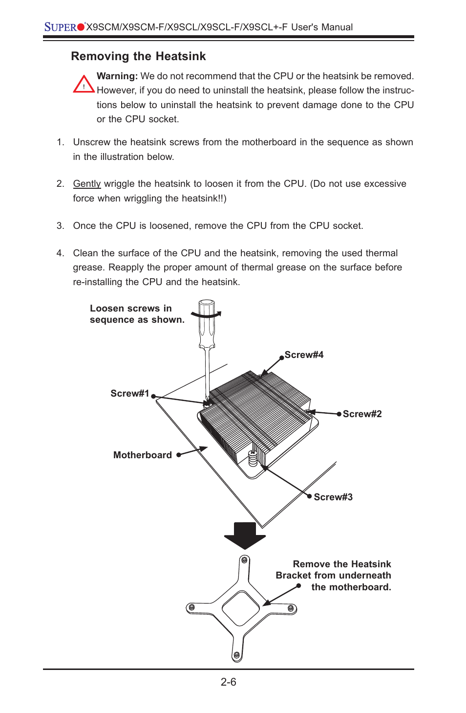 Removing the heatsink | Kontron X9SCL+-F User Manual | Page 32 / 105
