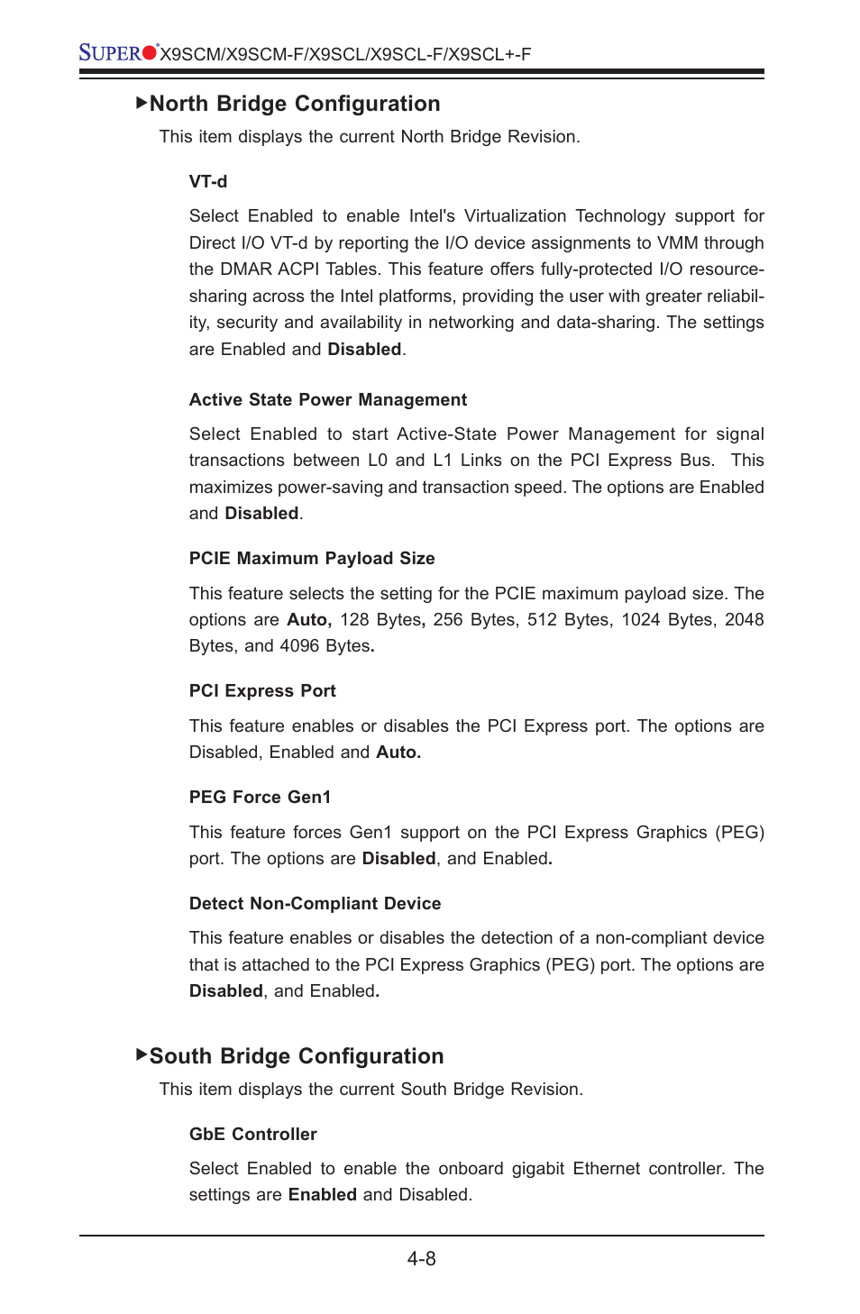 North bridge configuration, South bridge configuration | Kontron X9SCL+-F User Manual | Page 80 / 105