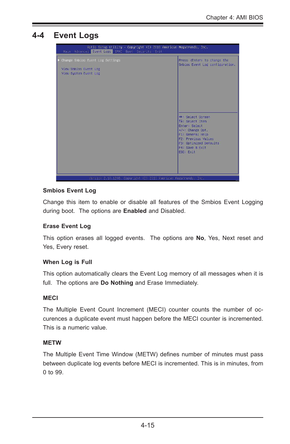 4 event logs | Kontron X9SCL+-F User Manual | Page 87 / 105