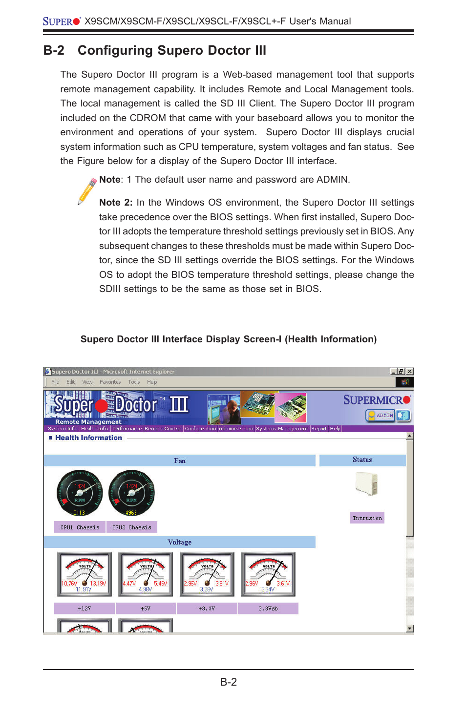 B-2 configuring supero doctor iii | Kontron X9SCL+-F User Manual | Page 98 / 105