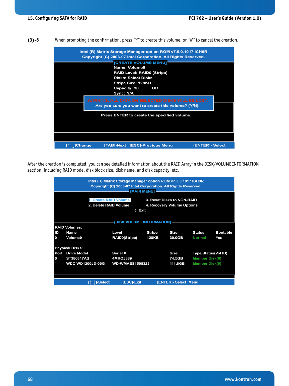 Kontron KISS 2U PCI 762 User Manual | Page 70 / 84