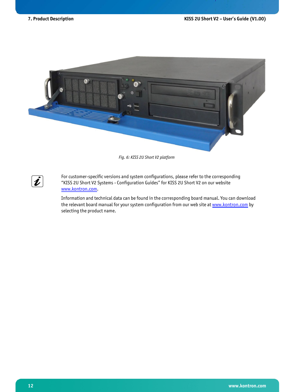 Fig. 6: kiss 2u short v2 platform | Kontron KISS 2U Short KTQ67 User Manual | Page 14 / 48