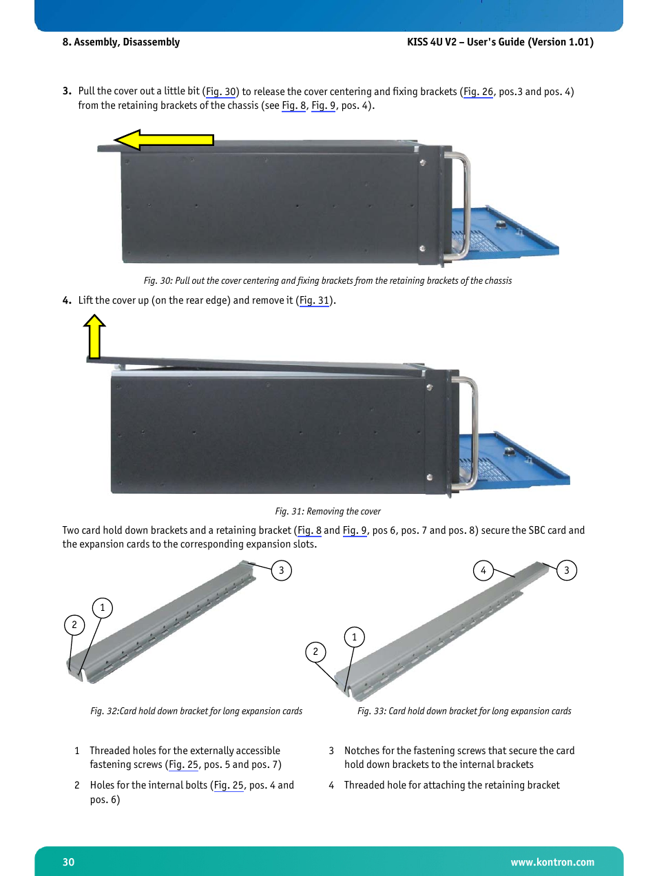 Fig. 31: removing the cover | Kontron KISS 4U X9SCAF User Manual | Page 31 / 51