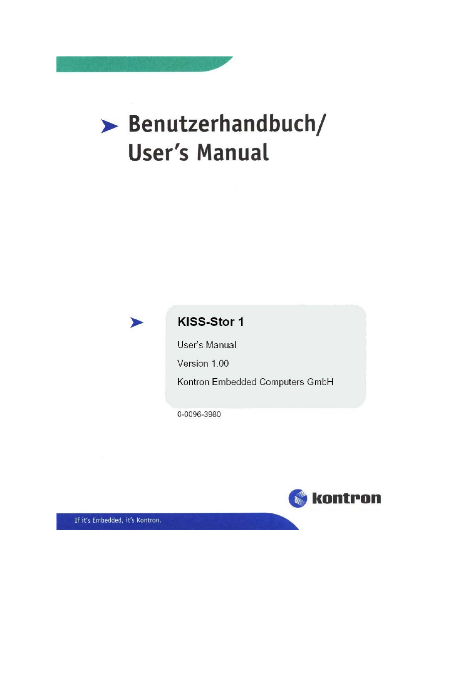 Kontron KISS Stor 1 User Manual | 59 pages