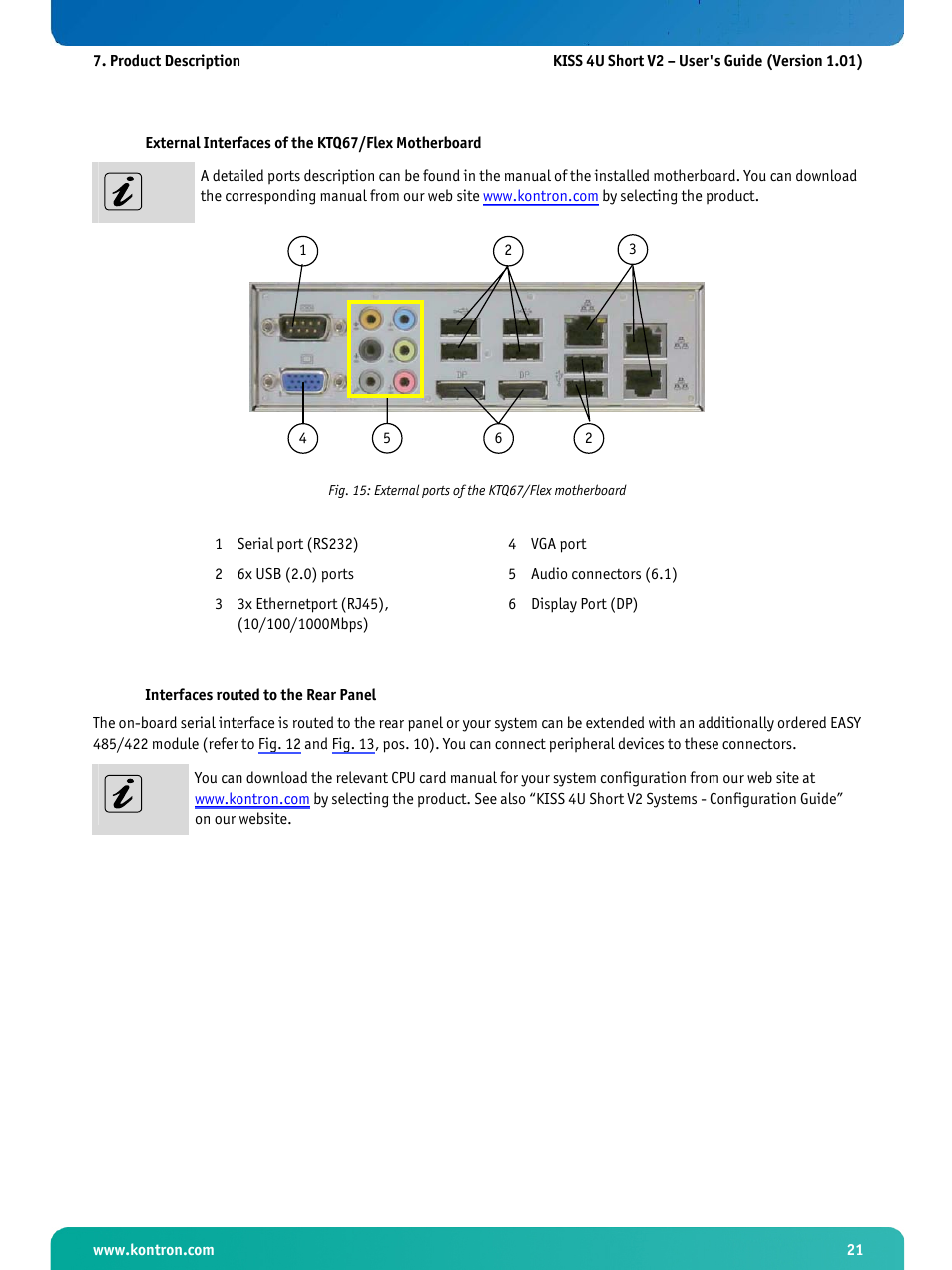 Kontron KISS 4U Short KTQ67Flex User Manual | Page 23 / 49