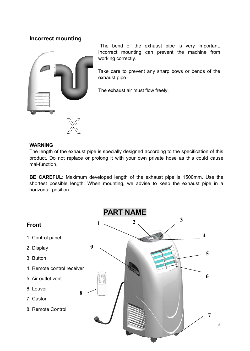Part name | Brada Appliances YPL3-10C User Manual | Page 8 / 14