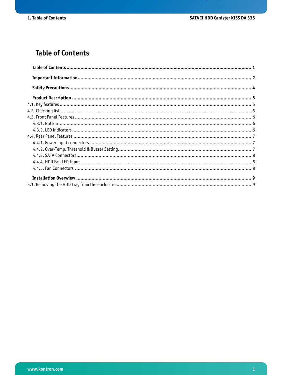 Kontron KISS DA335 User Manual | Page 2 / 10