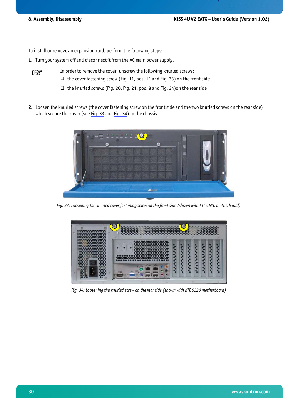 Fig. 33, 8 and fig. 34 | Kontron KISS 4U X9DR3 User Manual | Page 32 / 52