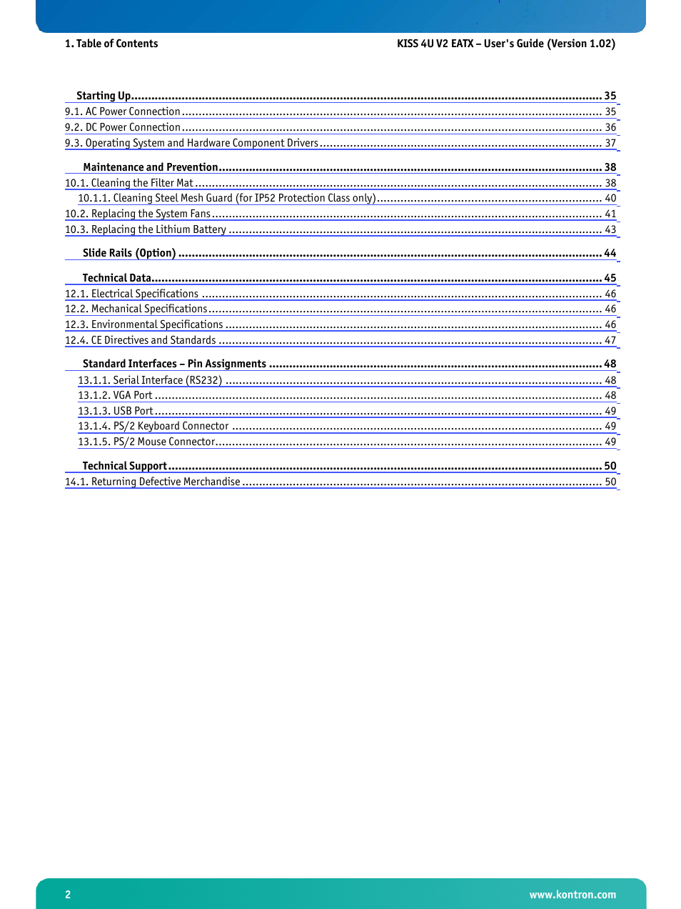 Kontron KISS 4U X9DR3 User Manual | Page 4 / 52