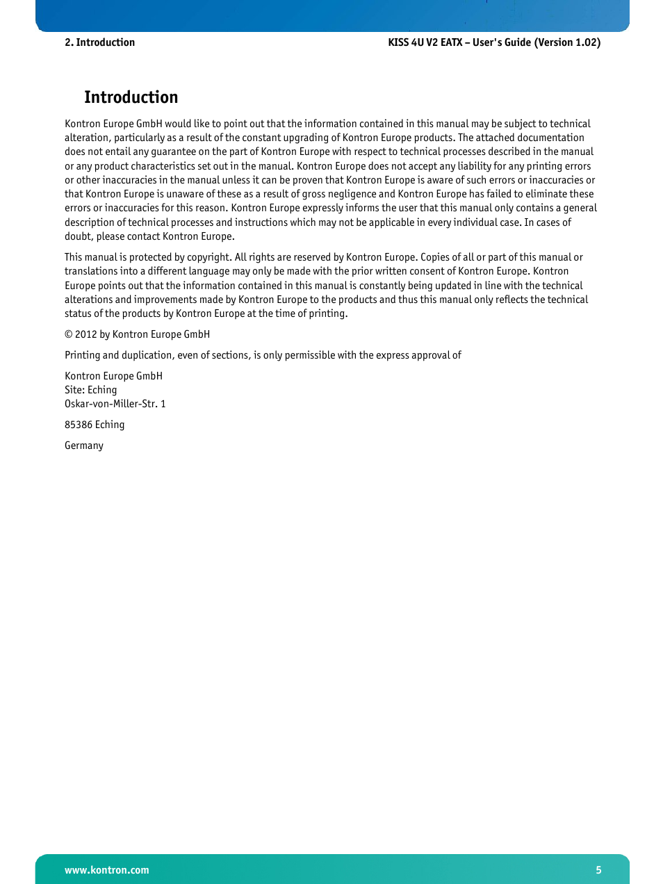 Introduction | Kontron KISS 4U X9DR3 User Manual | Page 7 / 52