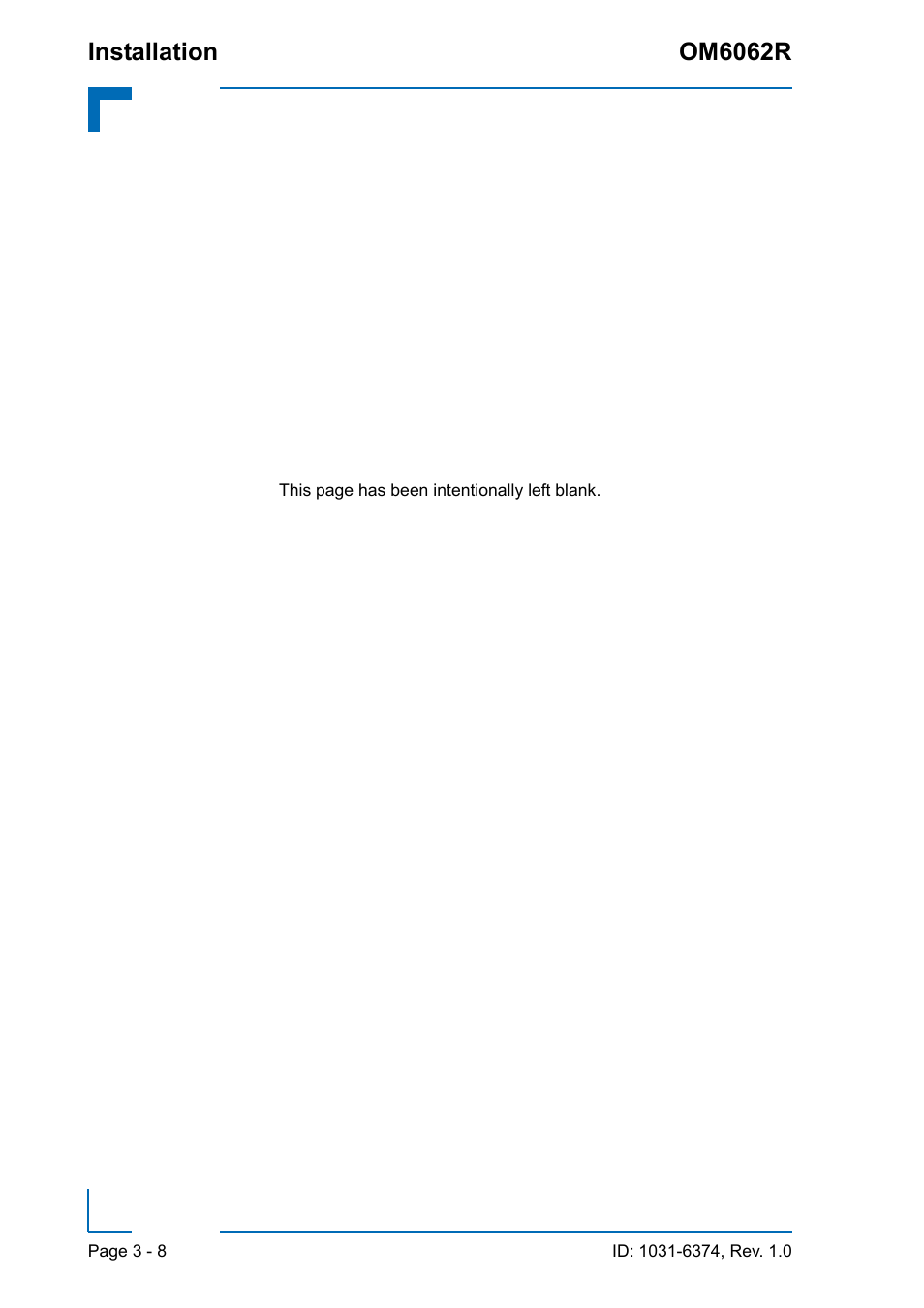 Installation om6062r | Kontron OM6062 User Manual | Page 46 / 46