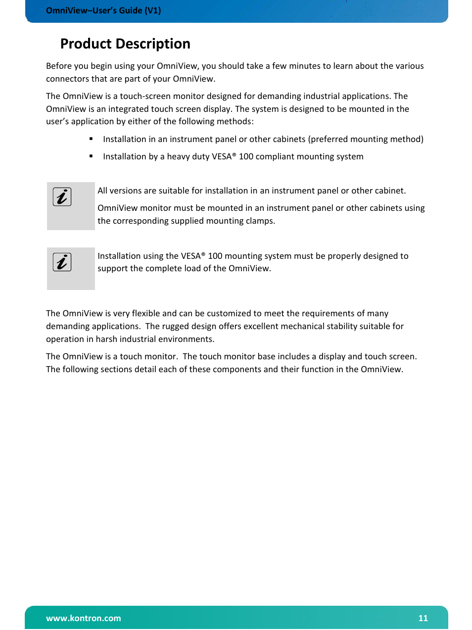 Product description | Kontron OmniView User Manual | Page 12 / 35