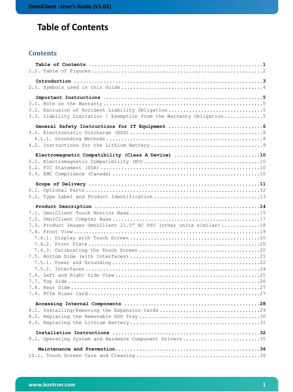 Kontron OmniClient User Manual | Page 2 / 54