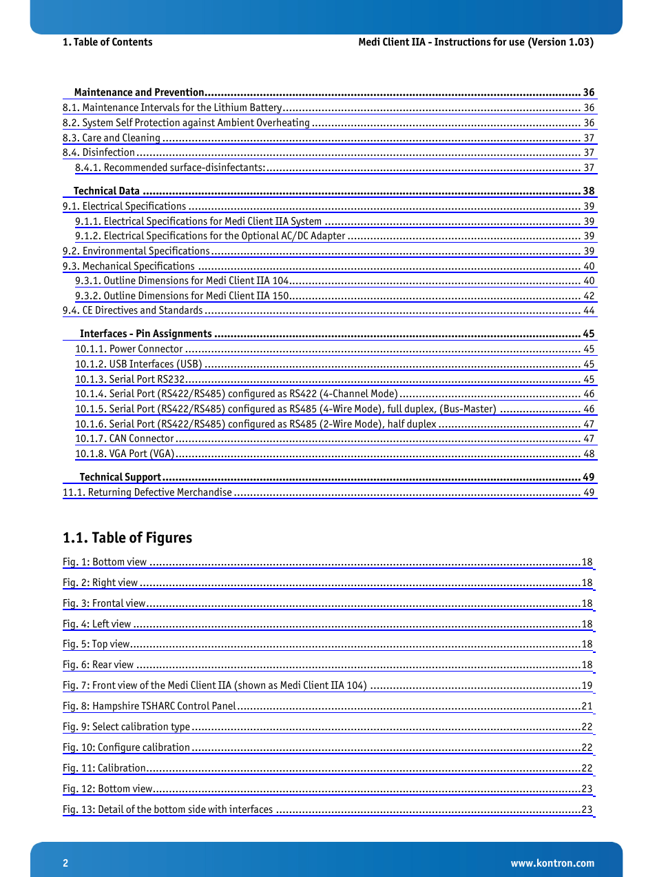 Table of figures | Kontron Medi Client IIA 104 (EOL) User Manual | Page 4 / 51