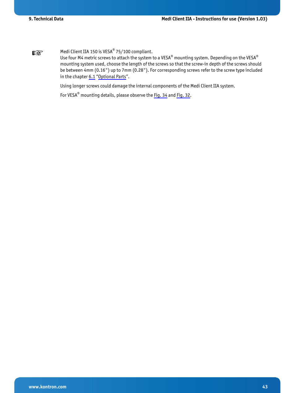 Kontron Medi Client IIA 104 (EOL) User Manual | Page 45 / 51