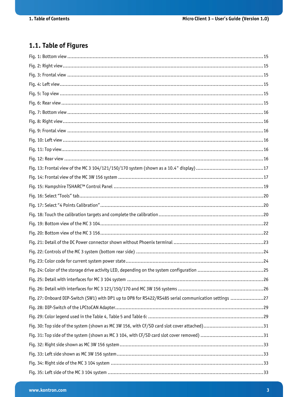 Table of figures | Kontron Micro Client 3 104 User Manual | Page 5 / 63