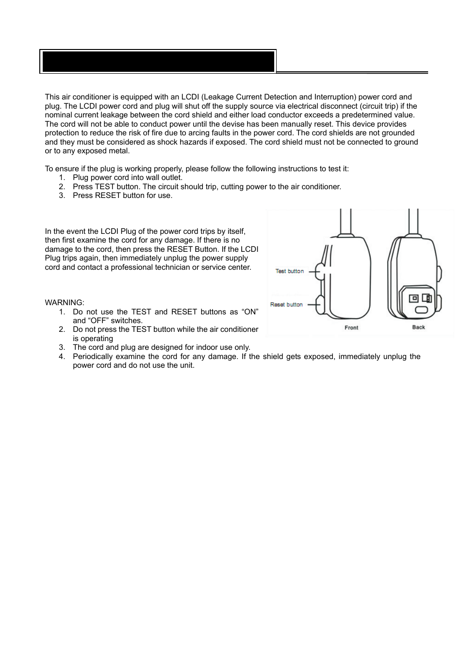 Lcdi power cord and plug | Brada Appliances YPM-06C User Manual | Page 4 / 14