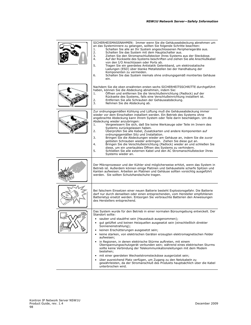 Kontron NSW1U IP Network Server User Manual | Page 98 / 110