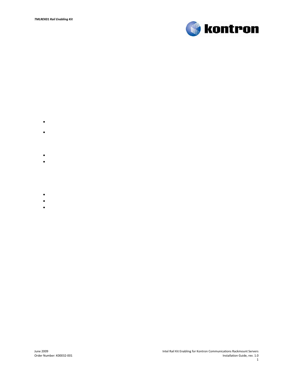Kontron TMLREK01 User Manual | 9 pages