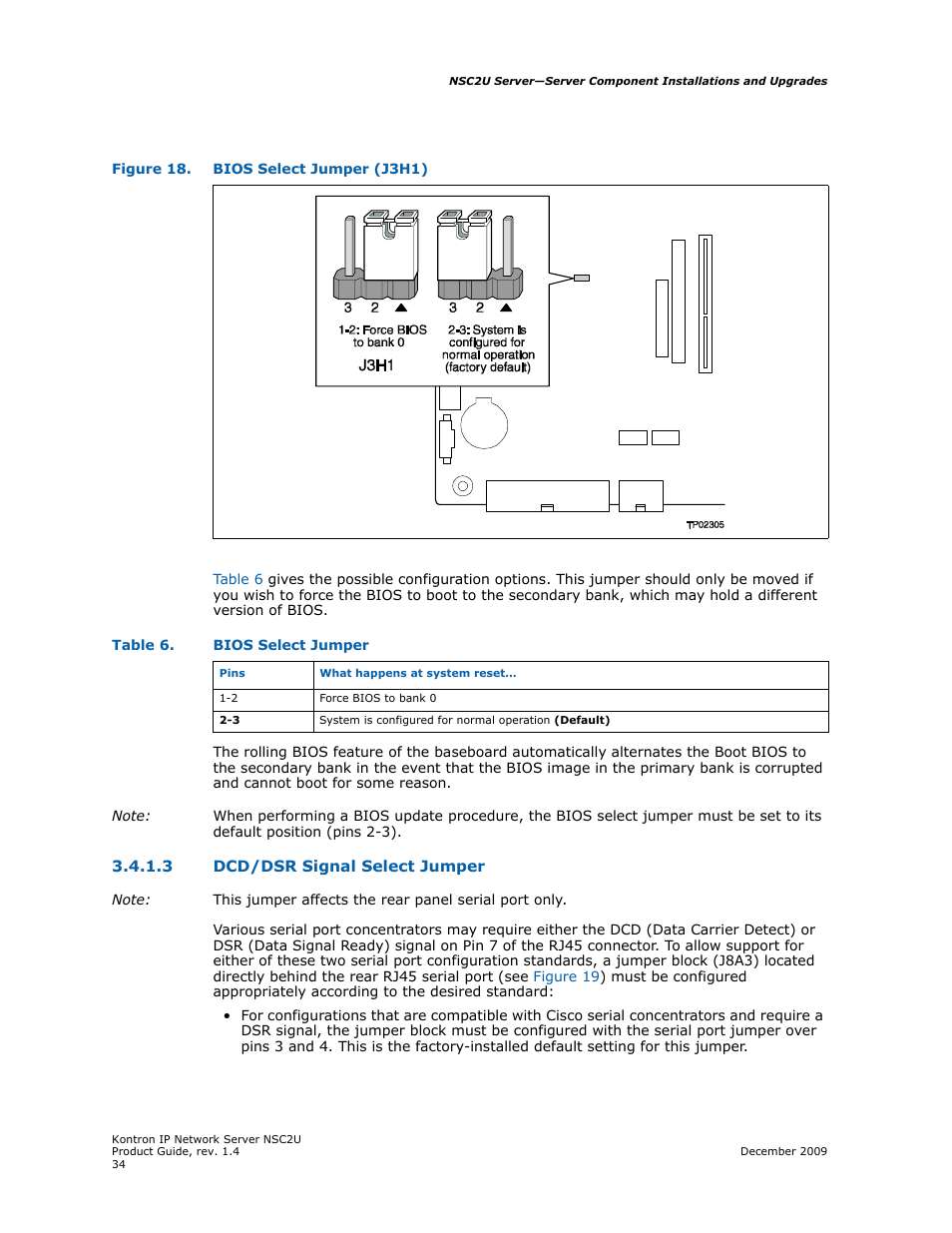 Dcd/dsr signal select jumper, Figure 18 | Kontron NSC2U IP Network Server User Manual | Page 34 / 152