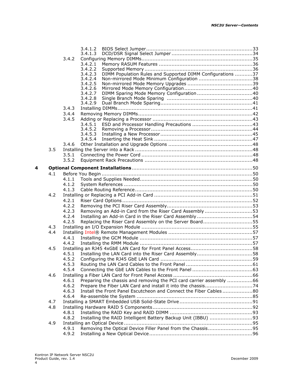 Kontron NSC2U IP Network Server User Manual | Page 4 / 152