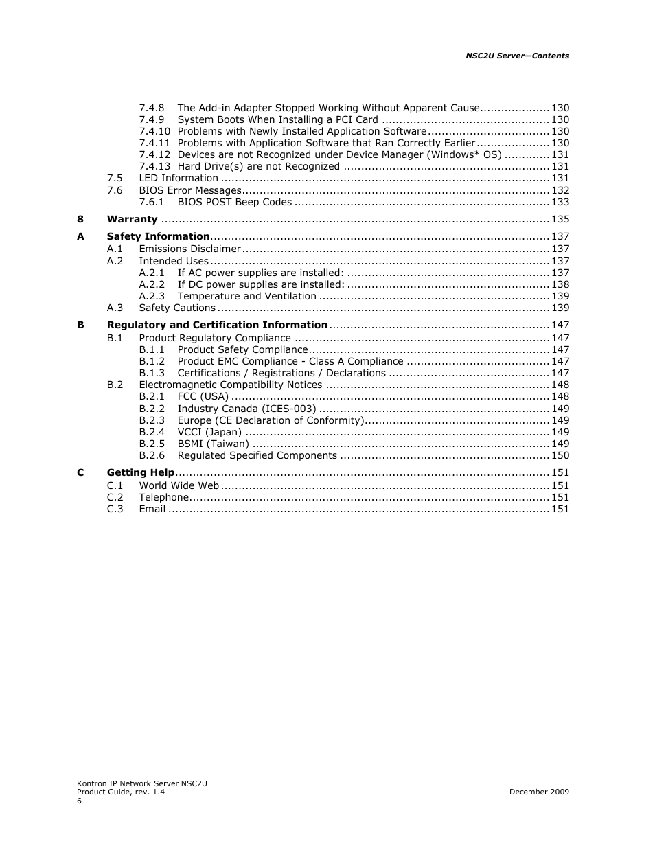 Kontron NSC2U IP Network Server User Manual | Page 6 / 152