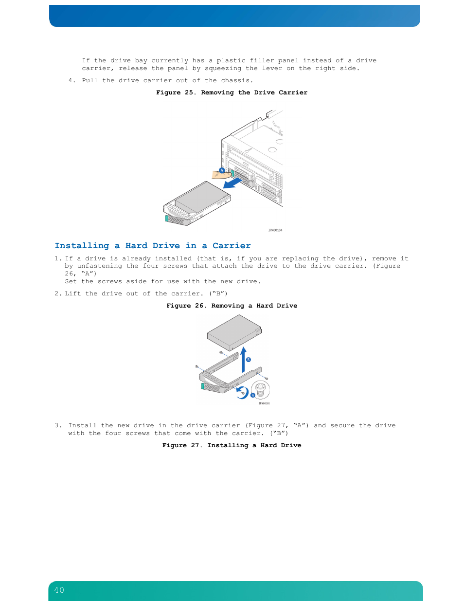 Installing a hard drive in a carrier | Kontron NSN2U IP Network Server User Manual | Page 41 / 103