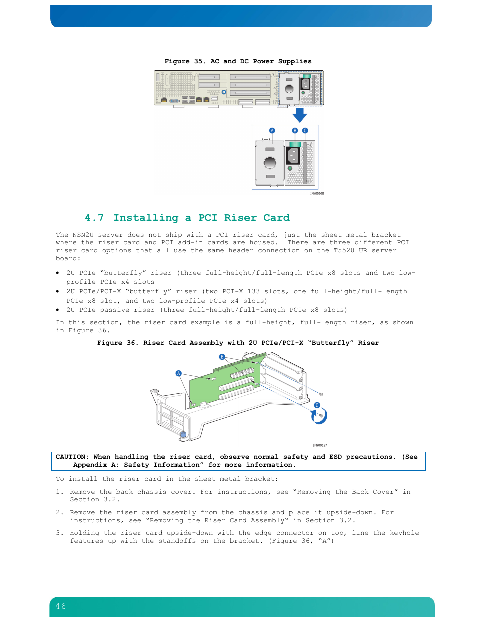 7 installing a pci riser card | Kontron NSN2U IP Network Server User Manual | Page 47 / 103