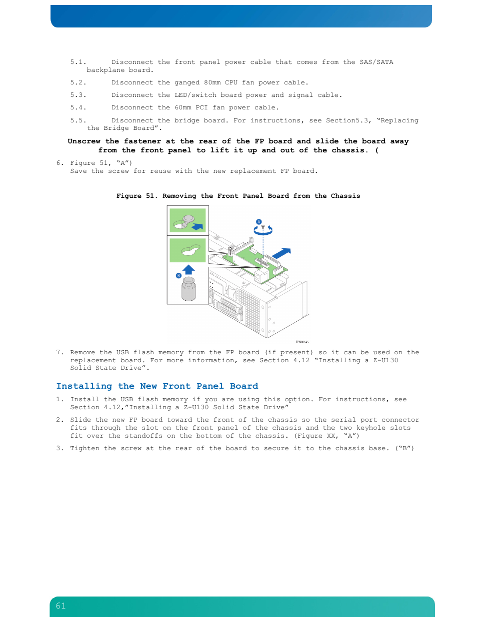 Installing the new front panel board | Kontron NSN2U IP Network Server User Manual | Page 62 / 103