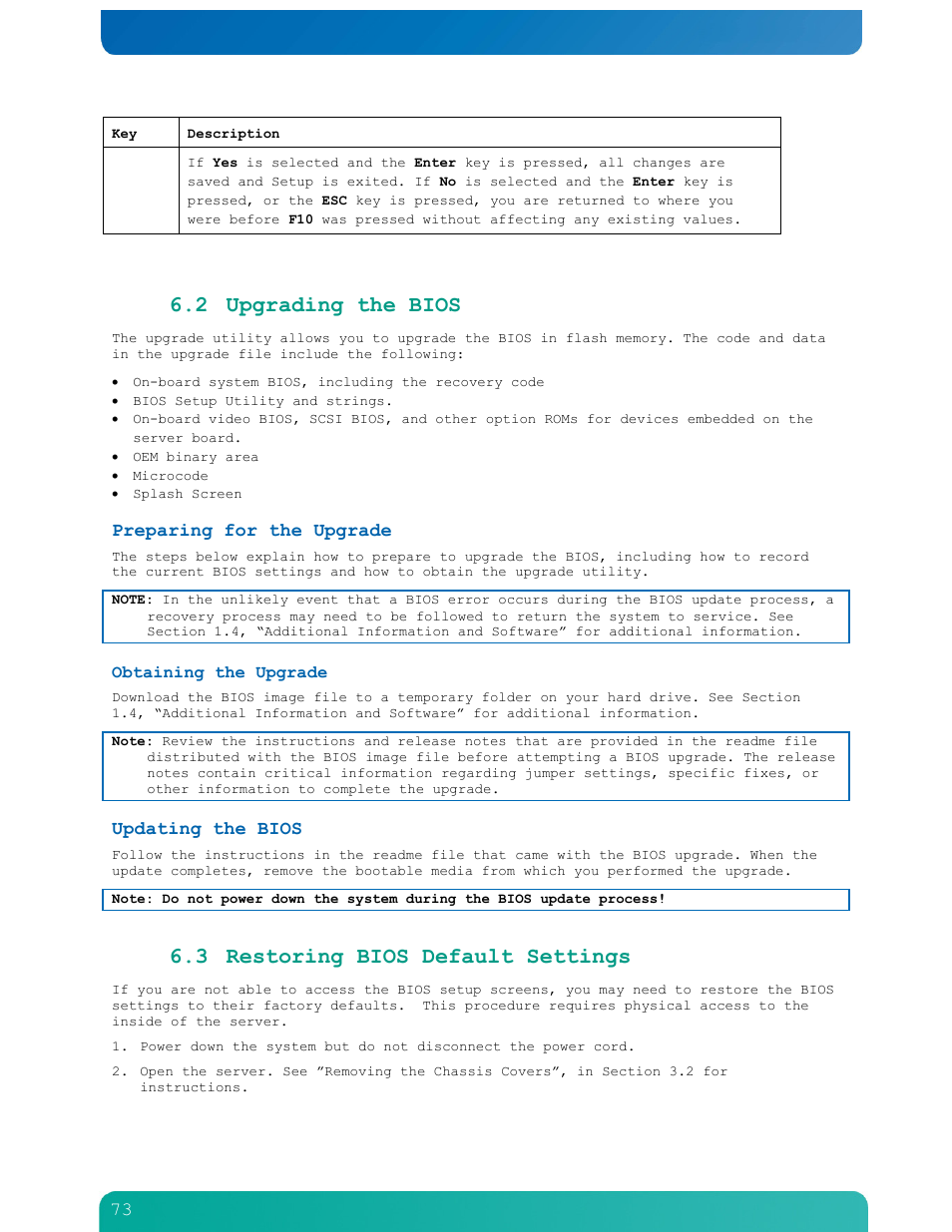 2 upgrading the bios, 3 restoring bios default settings | Kontron NSN2U IP Network Server User Manual | Page 74 / 103