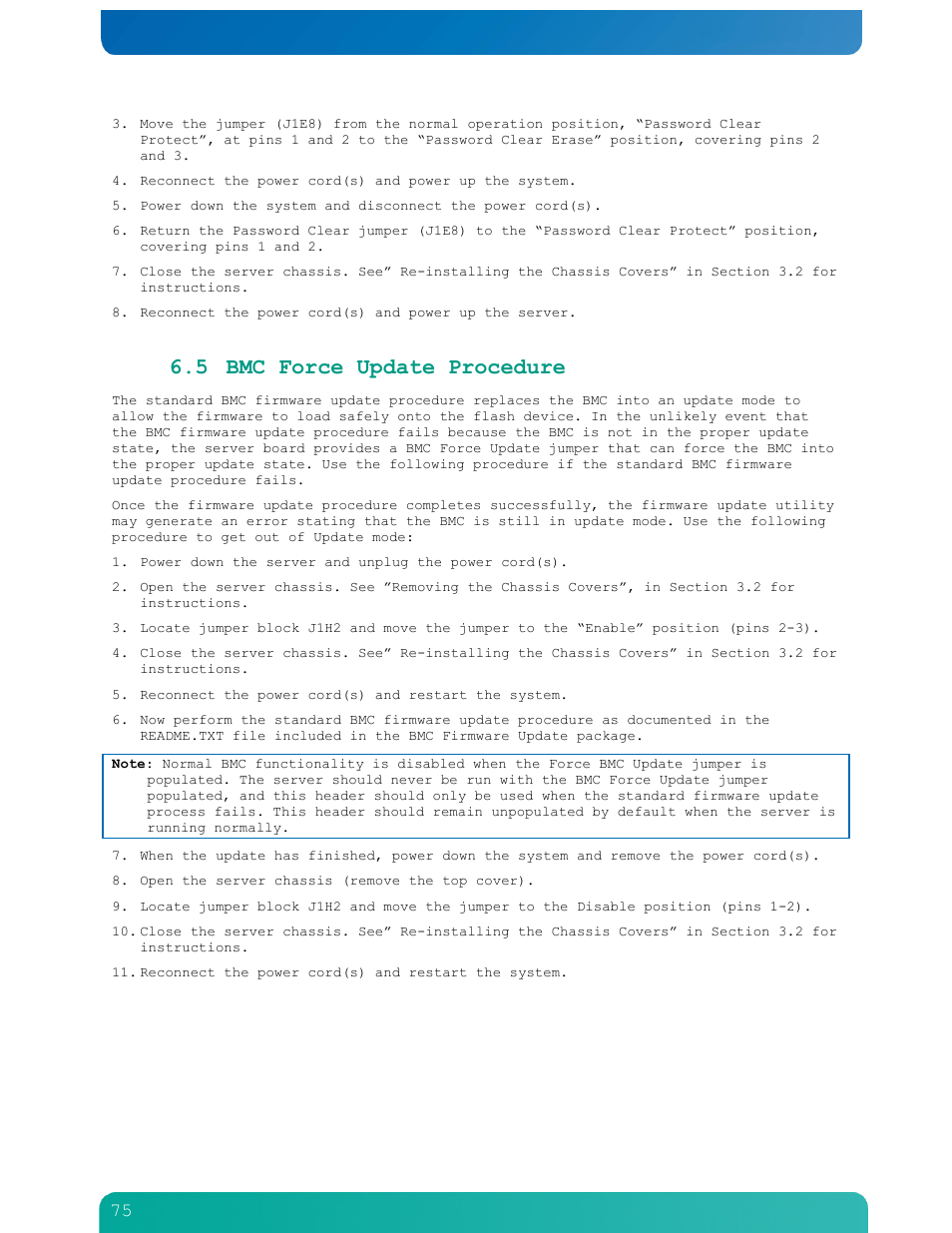 5 bmc force update procedure | Kontron NSN2U IP Network Server User Manual | Page 76 / 103