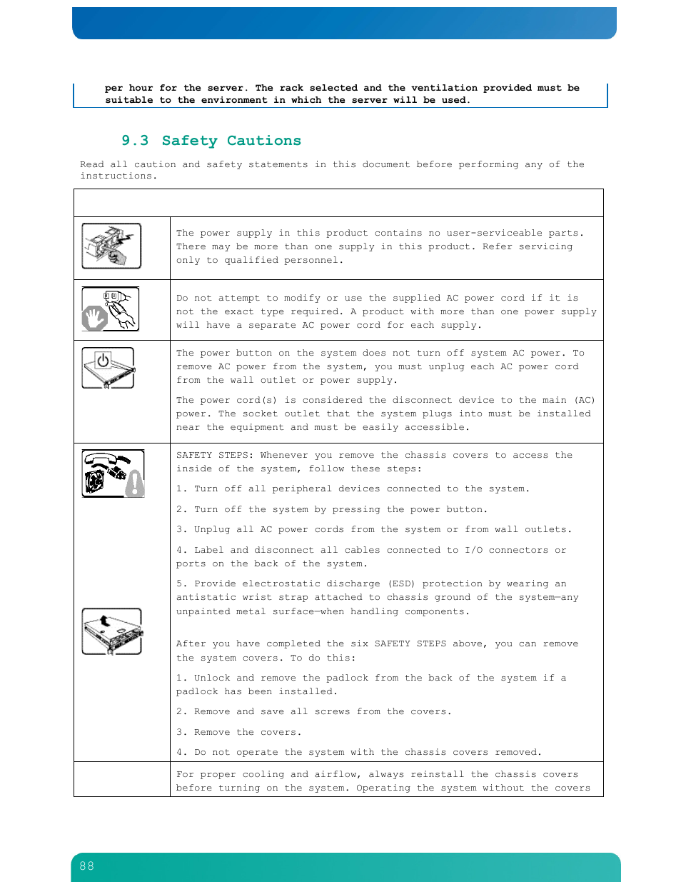 3 safety cautions | Kontron NSN2U IP Network Server User Manual | Page 89 / 103