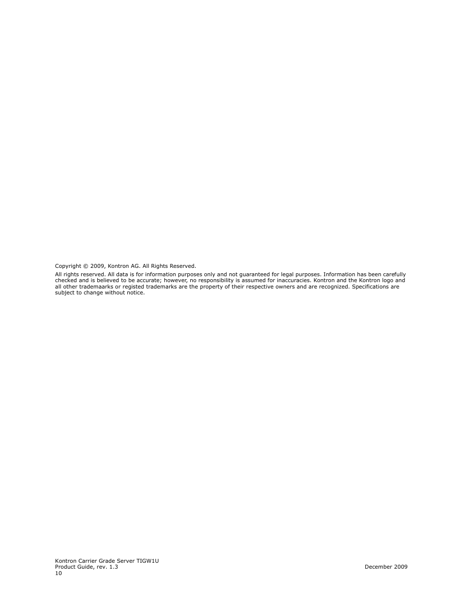 Kontron TIGW1U Carrier Grade Server User Manual | Page 2 / 104