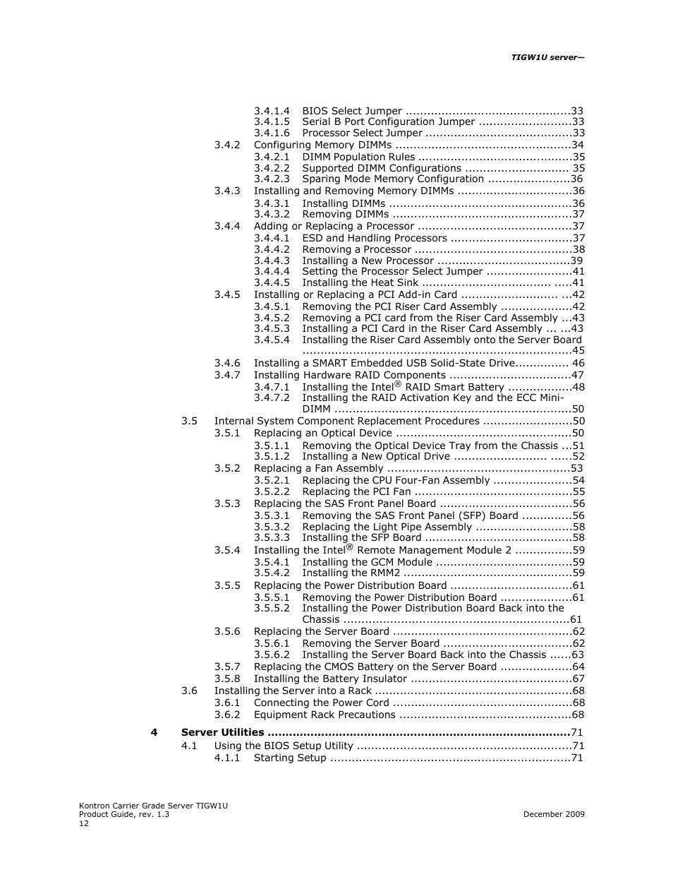 Kontron TIGW1U Carrier Grade Server User Manual | Page 4 / 104