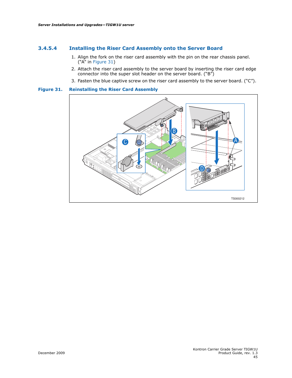 Ca b d | Kontron TIGW1U Carrier Grade Server User Manual | Page 45 / 104